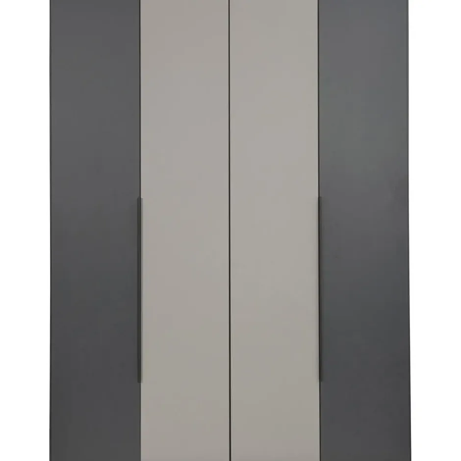 Kledingkast Milaan 4-deurs - grafiet/greige -236x180x58 cm