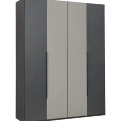 Kledingkast Milaan 4-deurs - grafiet/greige -236x180x58 cm