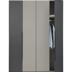 Kledingkast Milaan 4-deurs - grafiet/greige -236x180x58 cm
