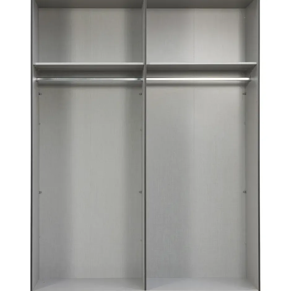 Kledingkast Milaan 4-deurs - grafiet/greige -236x180x58 cm
