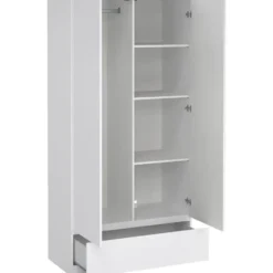 Kledingkast Naia 2-deurs - hoogglans wit - 50x99x201 cm