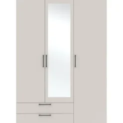 Kledingkast Penrith 3 deurs - greige - 204x145x58 cm