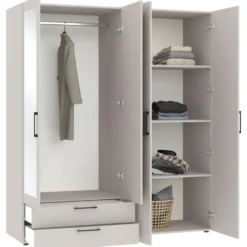 Kledingkast Penrith 4 deurs - greige - 204x181x58 cm