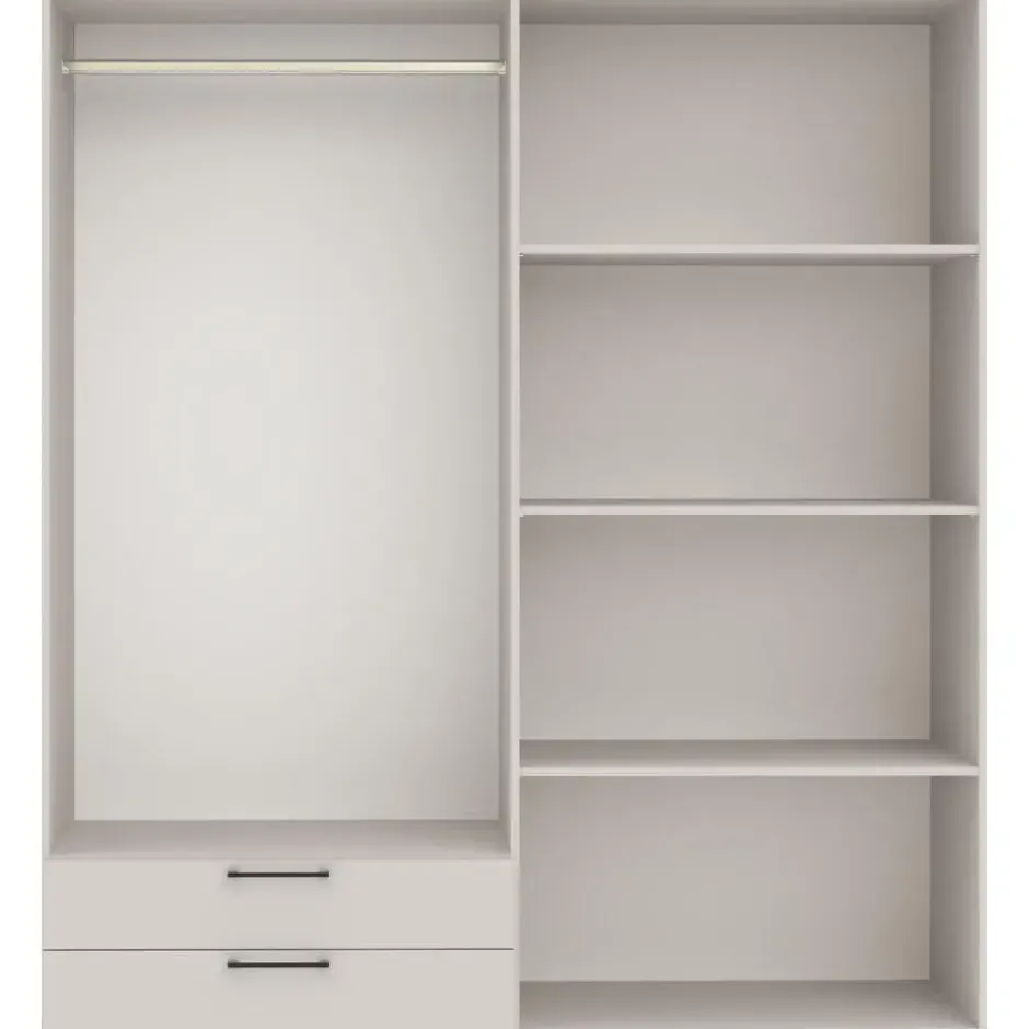 Kledingkast Penrith 4 deurs - greige - 204x181x58 cm