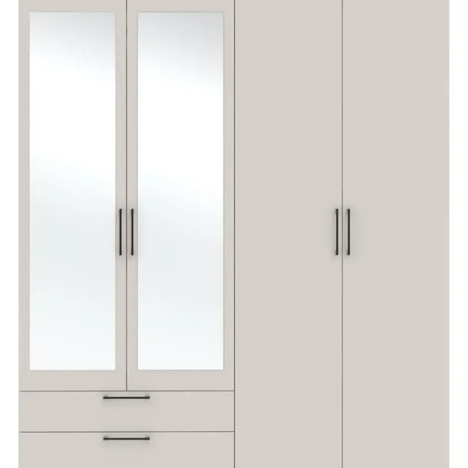 Kledingkast Penrith 4 deurs - greige - 204x181x58 cm