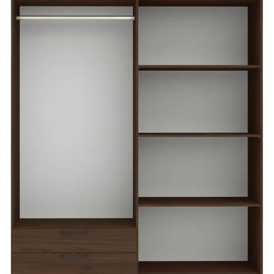 Kledingkast Penrith 4 deurs - walnoot - 204x181x58 cm