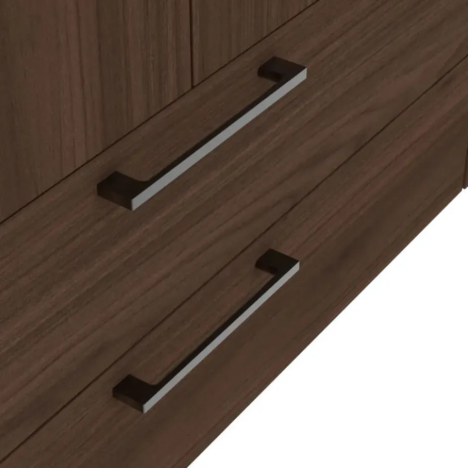 Kledingkast Penrith 4 deurs - walnoot - 204x181x58 cm