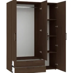 Kledingkast Penrith 3 deurs - walnoot - 204x145x58 cm