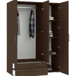 Kledingkast Penrith 3 deurs - walnoot - 204x145x58 cm