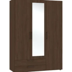 Kledingkast Penrith 3 deurs - walnoot - 204x145x58 cm
