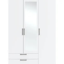 Kledingkast Penrith 3 deurs - wit - 204x145x58 cm