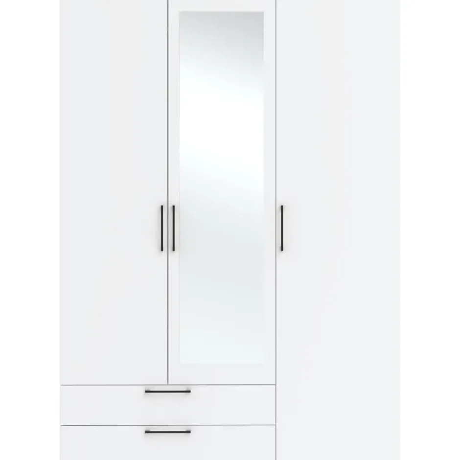 Kledingkast Penrith 3 deurs - wit - 204x145x58 cm