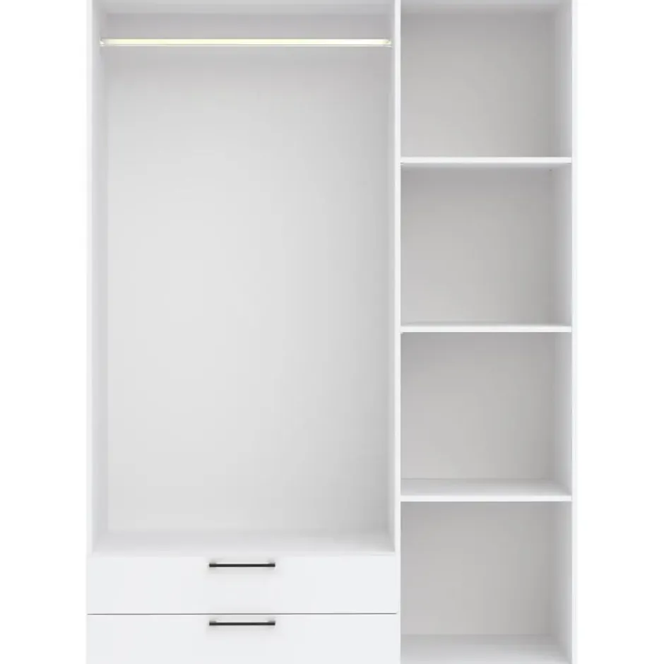 Kledingkast Penrith 3 deurs - wit - 204x145x58 cm