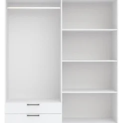 Kledingkast Penrith 4 deurs - wit - 204x181x58 cm