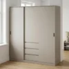 Kledingkast 2 Schuifdeuren en 3 Lades Beige - 177x60x200cm - Ylva