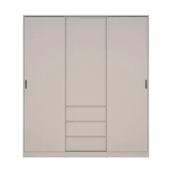 Kledingkast 2 Schuifdeuren en 3 Lades Beige - 177x60x200cm - Ylva