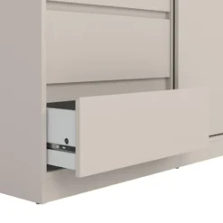 Kledingkast 1 Schuifdeur en 3 Lades Beige - 119x60x200cm - Ylva