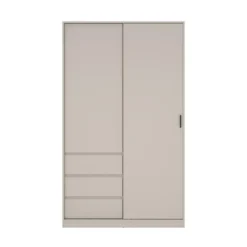 Kledingkast 1 Schuifdeur en 3 Lades Beige - 119x60x200cm - Ylva