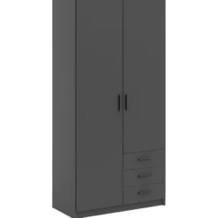 Kledingkast Sprint 2-deurs - antracietkleur - 200x98,5x50 cm