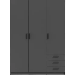 Kledingkast Sprint 3-deurs - antracietkleur - 200x147x50 cm