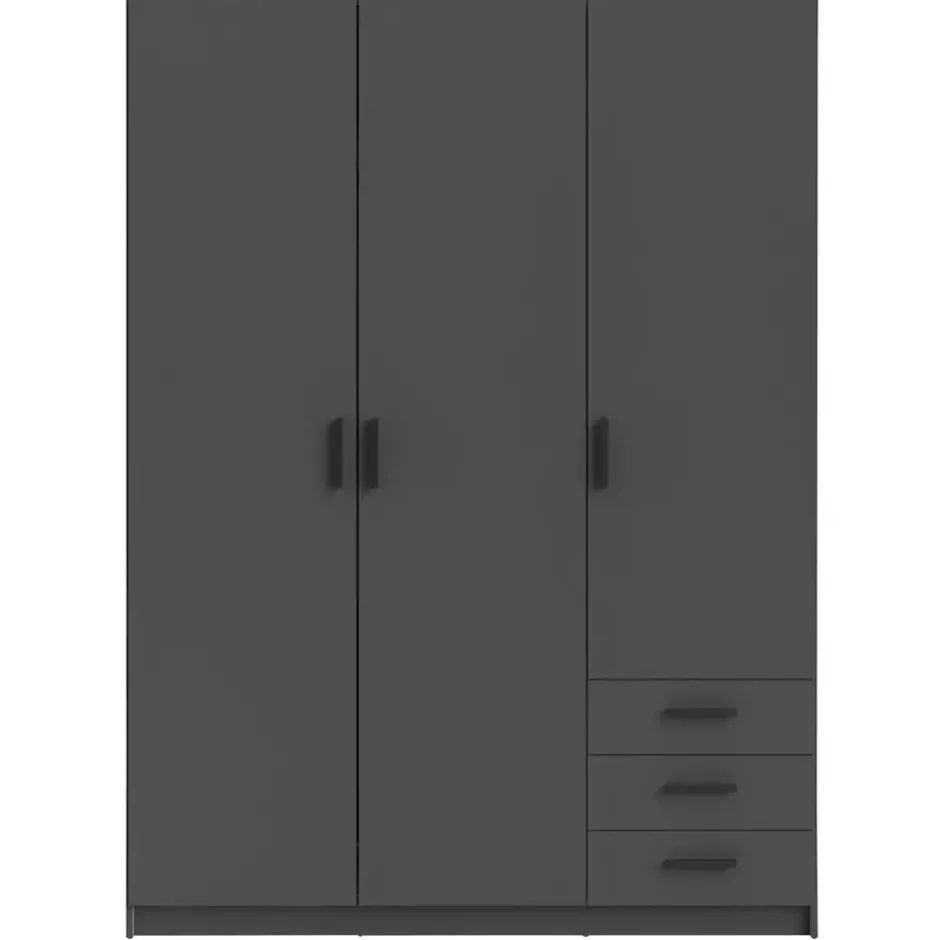 Kledingkast Sprint 3-deurs - antracietkleur - 200x147x50 cm