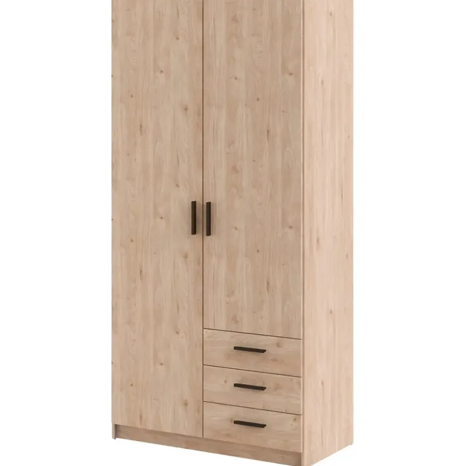 Kledingkast Sprint 2-deurs - eikenkleur - 200x98,5x50 cm