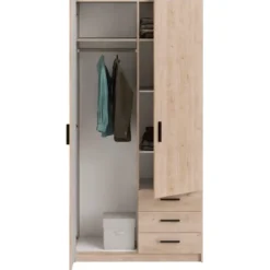 Kledingkast Sprint 2-deurs - eikenkleur - 200x98,5x50 cm