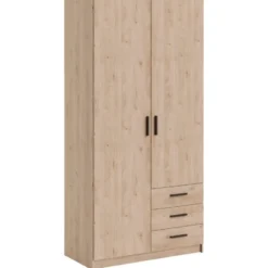Kledingkast Sprint 2-deurs - eikenkleur - 200x98,5x50 cm