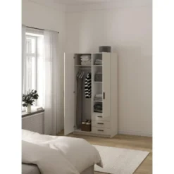 Kledingkast Sprint 2-deurs - greige - 200x98,5x50 cm
