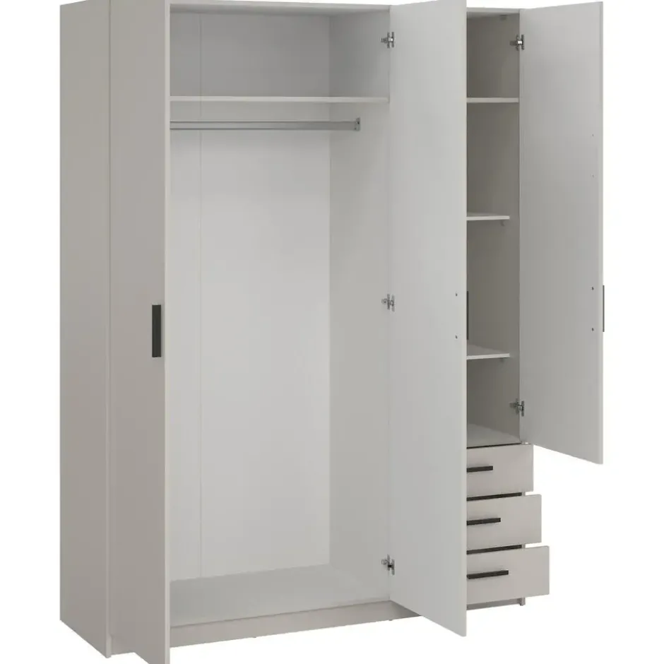 Kledingkast Sprint 3-deurs - greige - 200x147x50 cm