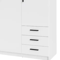 Kledingkast Sprint 3-deurs - wit - 200x147x50 cm