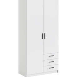 Kledingkast Sprint 2-deurs - wit - 200x98,5x50 cm