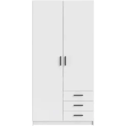 Kledingkast Sprint 2-deurs - wit - 200x98,5x50 cm