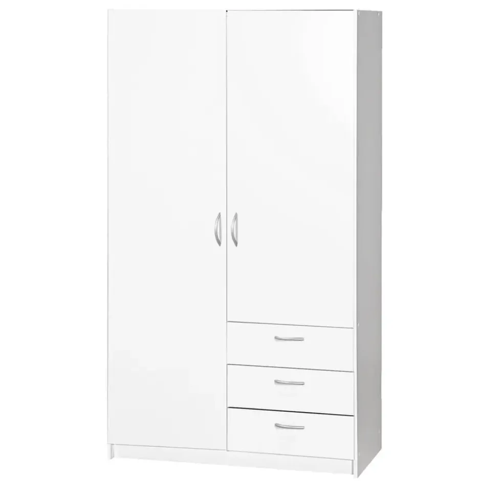 Kledingkast Varia 3-deurs - wit - 175x146x50 cm