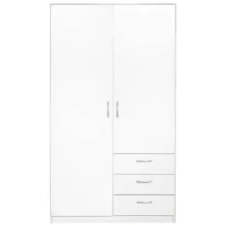 Kledingkast Varia 3-deurs - wit - 175x146x50 cm
