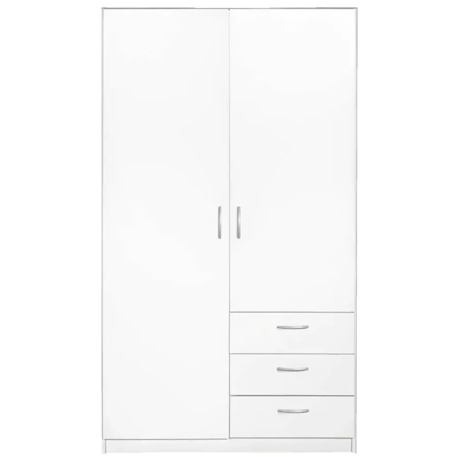 Kledingkast Varia 3-deurs - wit - 175x146x50 cm