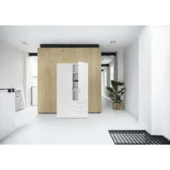 Kledingkast Varia 3-deurs - wit - 175x146x50 cm