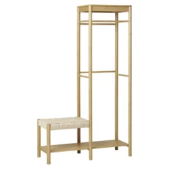 Kledingrek Naturel Bamboe - 14x39x165cm - Ember