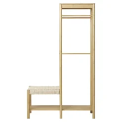 Kledingrek Naturel Bamboe - 14x39x165cm - Ember