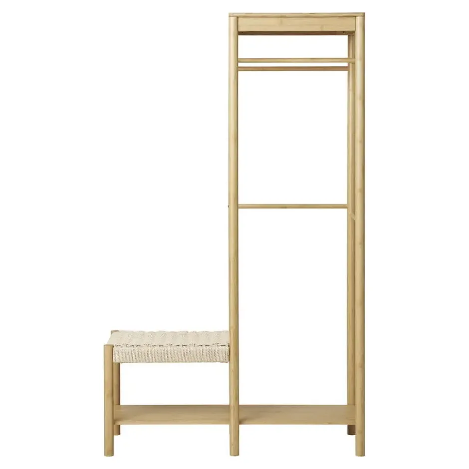 Kledingrek Naturel Bamboe - 14x39x165cm - Ember