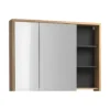 Klein badkamermeubel PURNAL - 100 cmx18 cmx75 cm - Natuurlijk licht Hout paneel