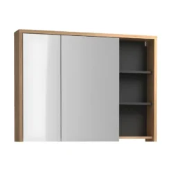 Klein badkamermeubel PURNAL - 100 cmx18 cmx75 cm - Natuurlijk licht Hout paneel