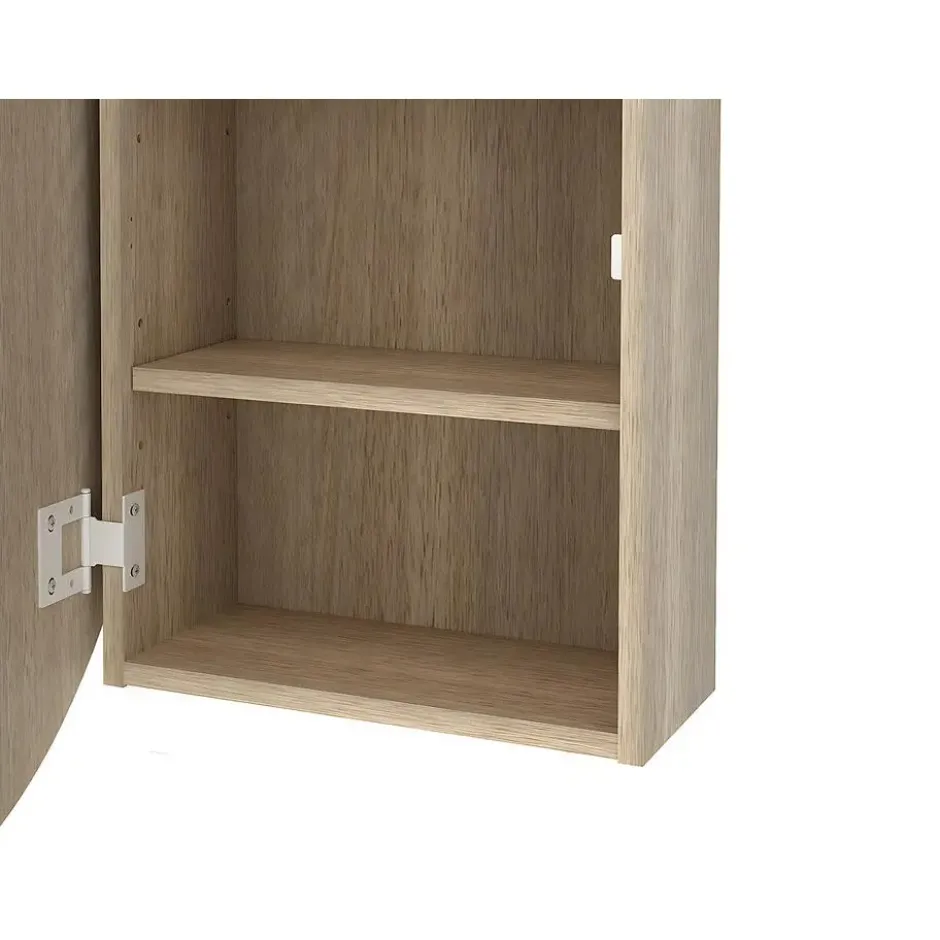 Klein badkamermeubel RURI - 48 cmx15 cmx60 cm - Natuurlijk licht Hout paneel