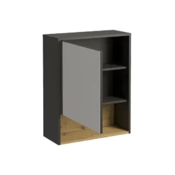 Klein badkamermeubel YANGRA - 60 cmx25 cmx75 cm - Antracietgrijs Hout paneel