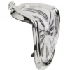 Klok in Dali stijl - smeltend - 18 x 13 cm - zilver - kunststof