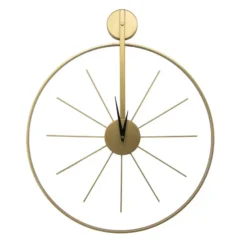 Klok - Luxe Gouden Ronde Hangende Klok - 55 x 65
