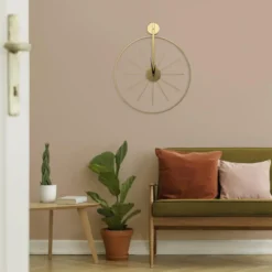 Klok - Luxe Gouden Ronde Hangende Klok - 55 x 65