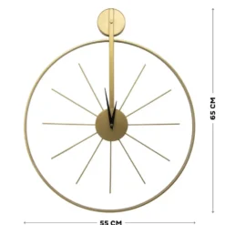 Klok - Luxe Gouden Ronde Hangende Klok - 55 x 65