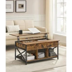 Koffietafel, salontafel met hefblad voor in de woonkamer