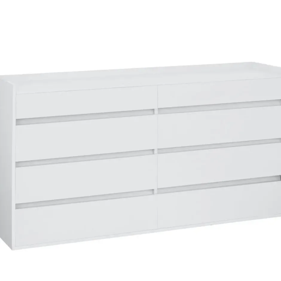 Kosmo - Commode met 8 laden in witte spaanplaat